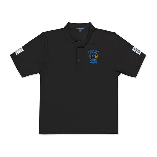 men Embroidered Moon Logo Polo Shirt — Night Sky Crew Polo