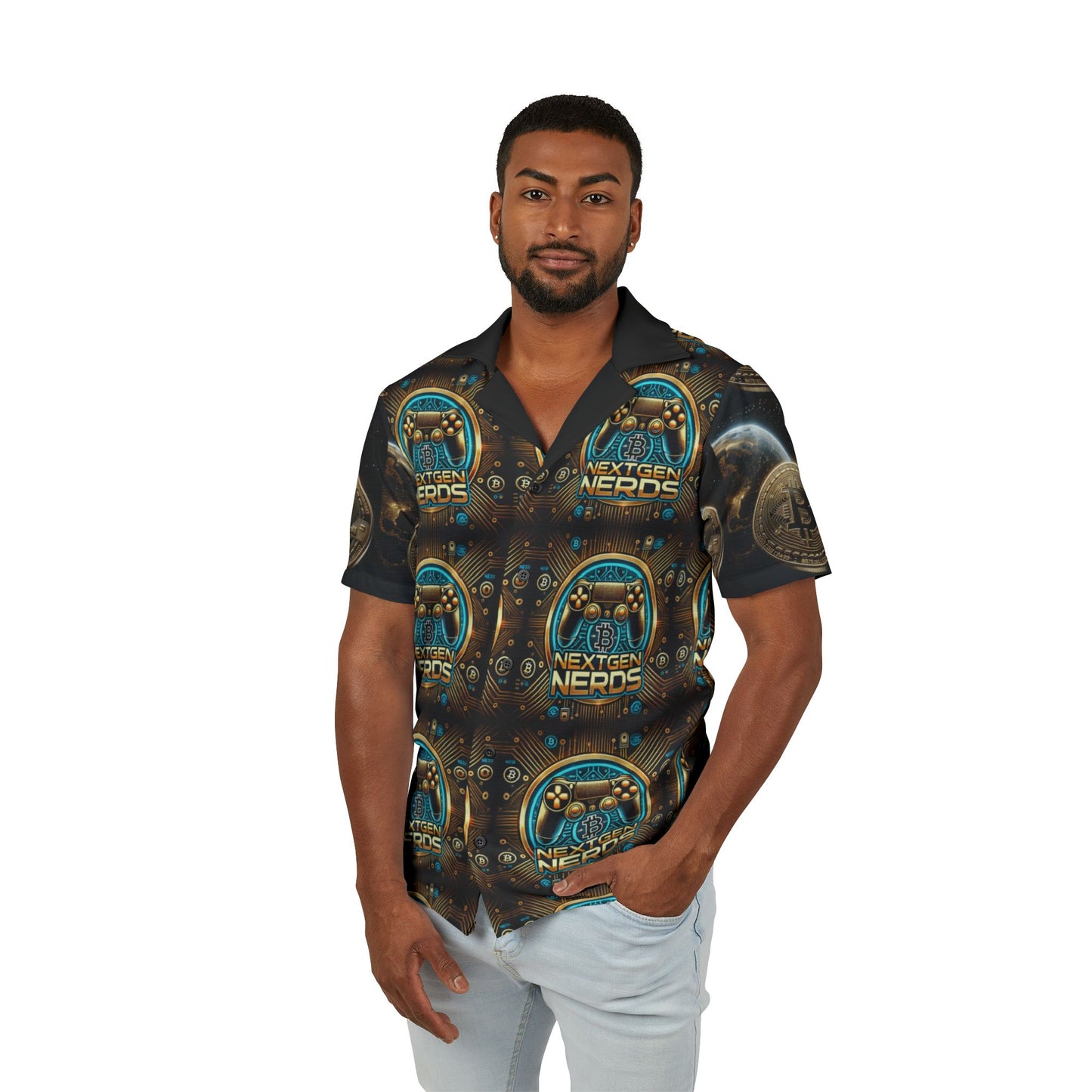 Next Gen Nerds Hawaiian Camp Shirt - Fun Casual Wear for Tech Enthusiasts
