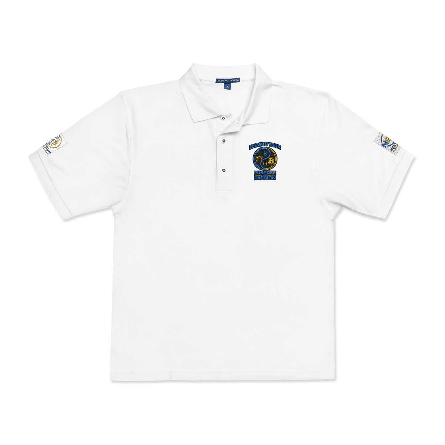 men Embroidered Moon Logo Polo Shirt — Night Sky Crew Polo