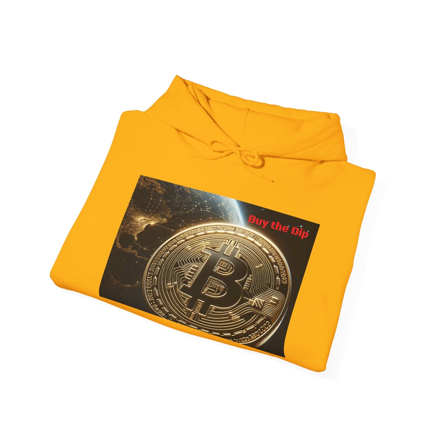 Unisex Bitcoin Gamer Hoodie - 'Buy the Dip' Design, Perfect for Crypto Enthusiasts