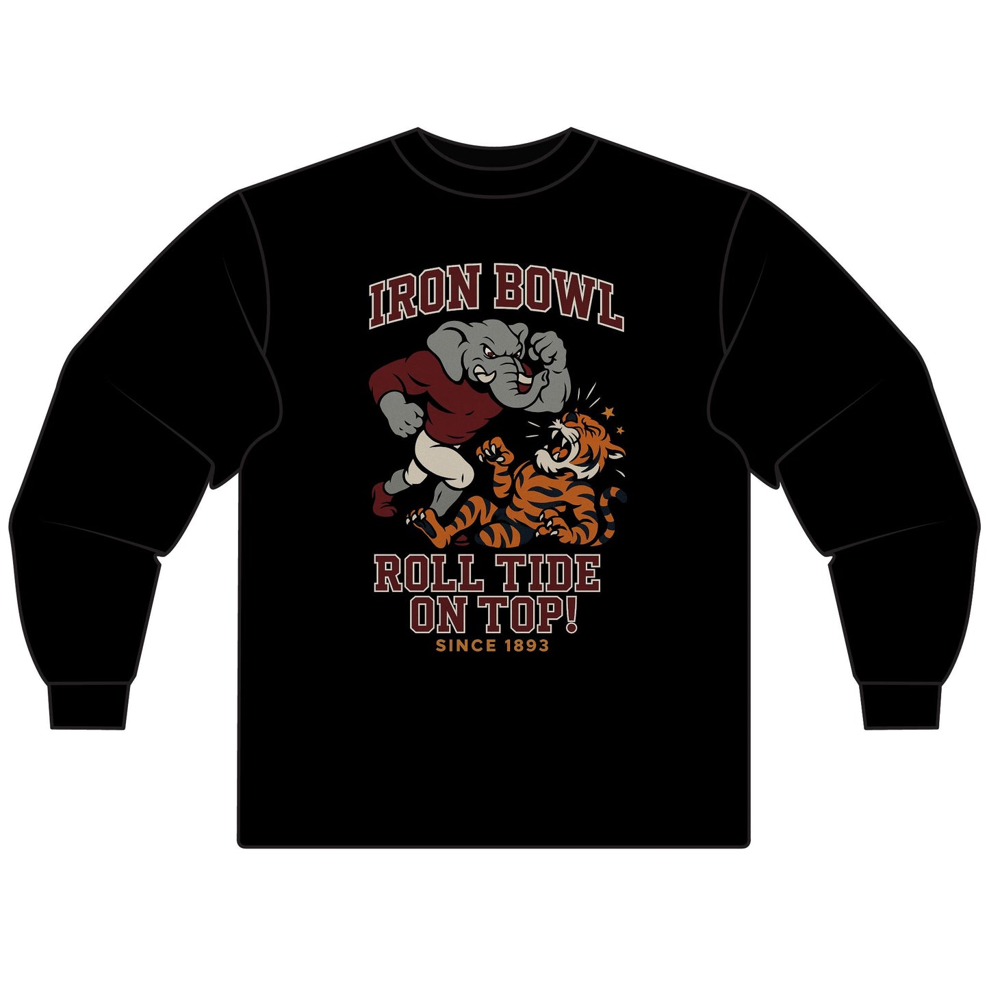 Unisex Long Sleeve T-Shirt Iron Bowl Bama on top