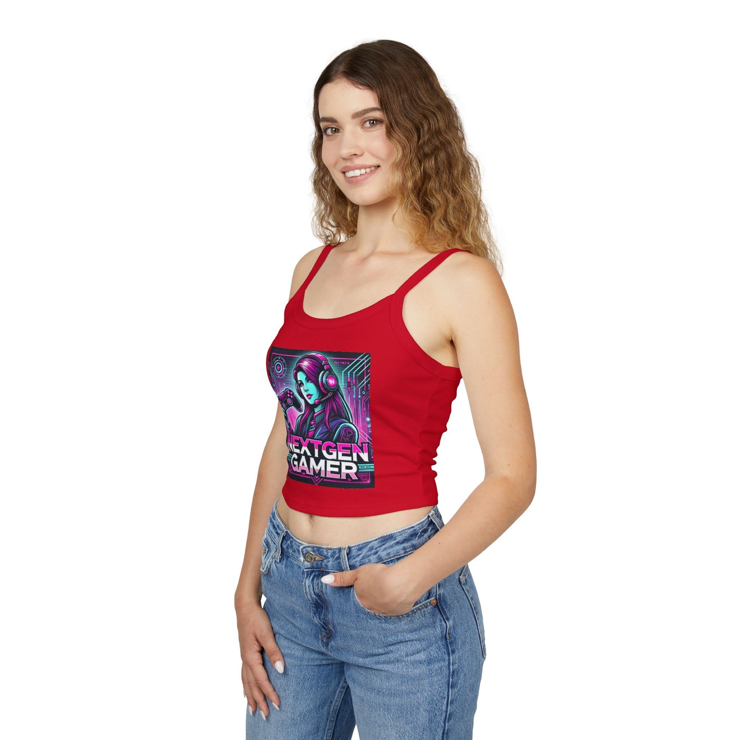 NextGen Gamer Spaghetti Strap Tank Top - Perfect for Gaming Enthusiasts