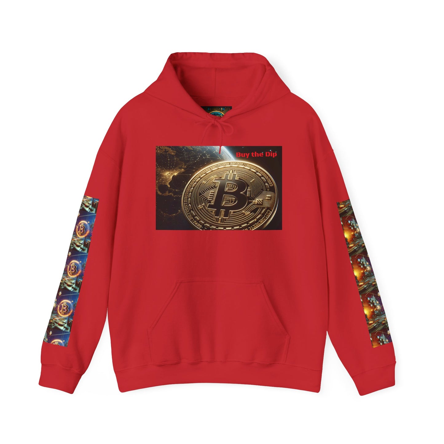 Unisex Bitcoin Gamer Hoodie - 'Buy the Dip' Design, Perfect for Crypto Enthusiasts