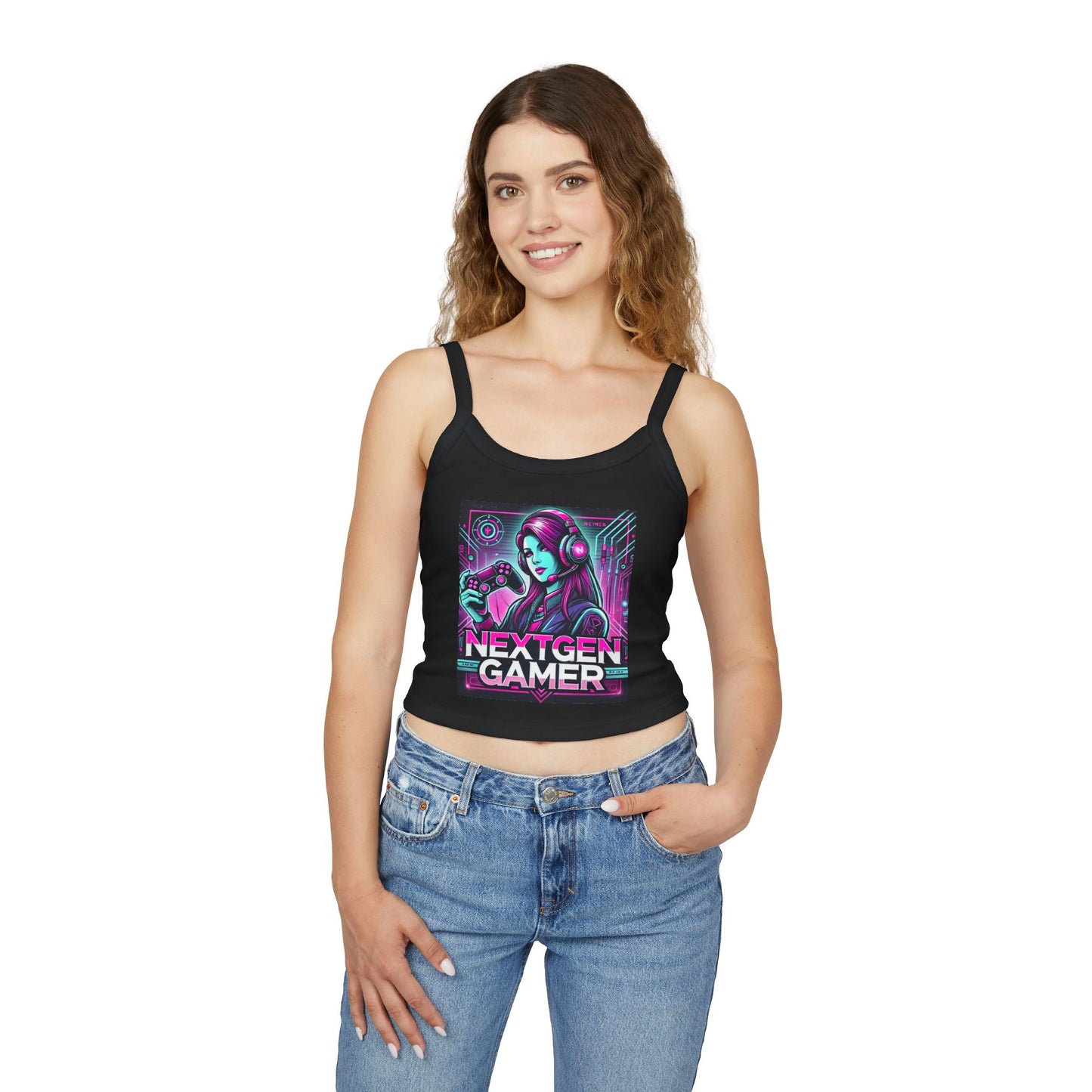 NextGen Gamer Spaghetti Strap Tank Top - Perfect for Gaming Enthusiasts