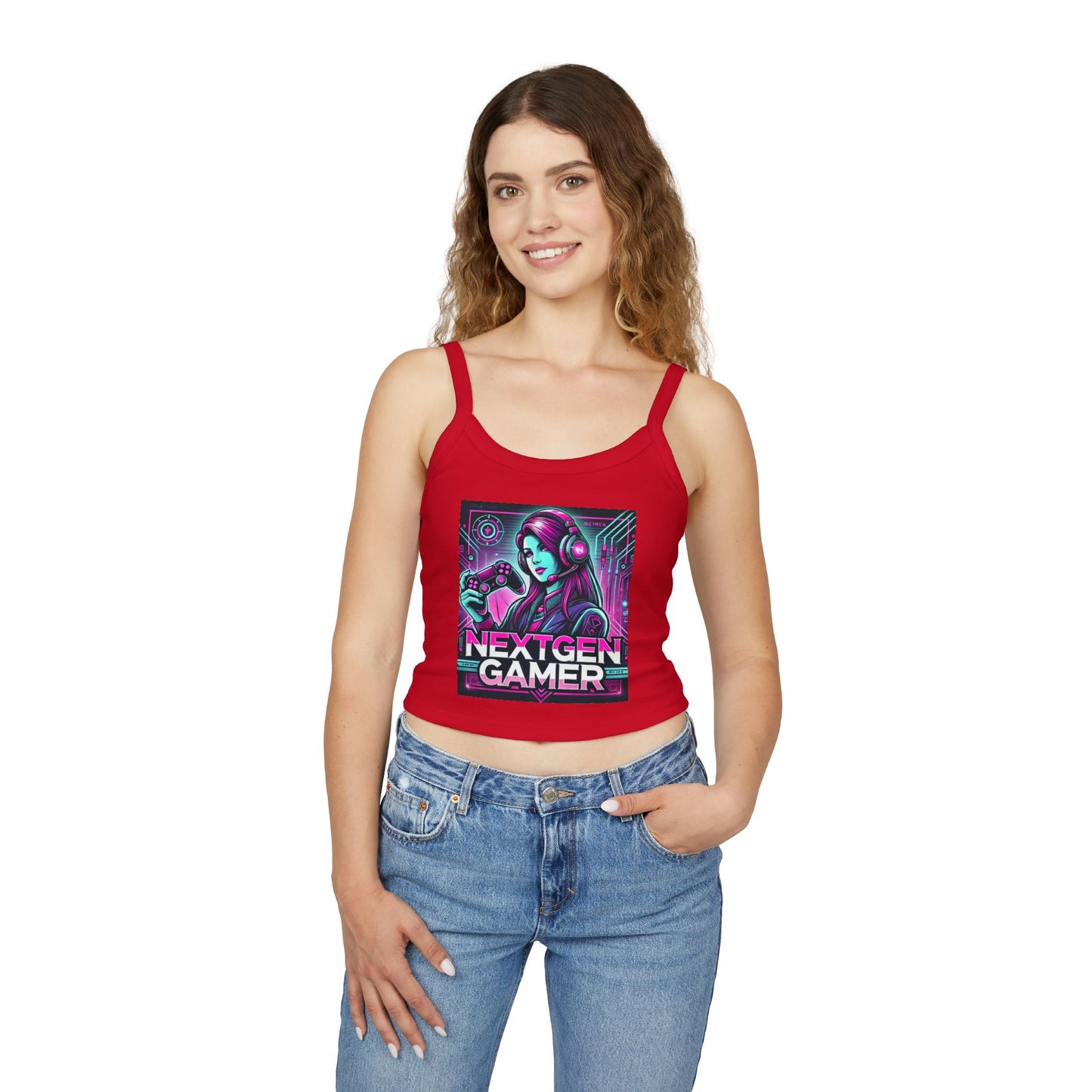 NextGen Gamer Spaghetti Strap Tank Top - Perfect for Gaming Enthusiasts