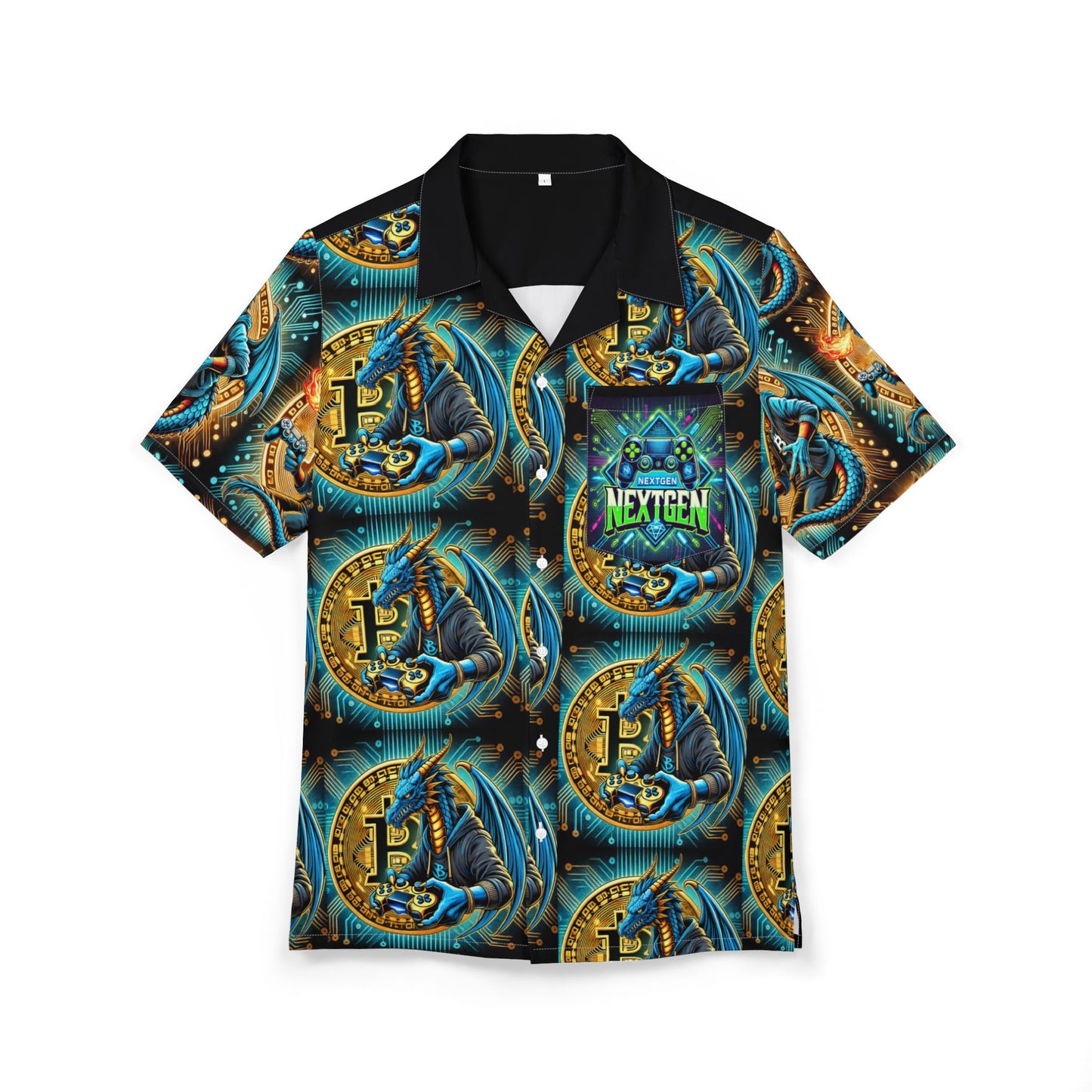Bitcoin Gaming Dragon  Button-Down Shirt