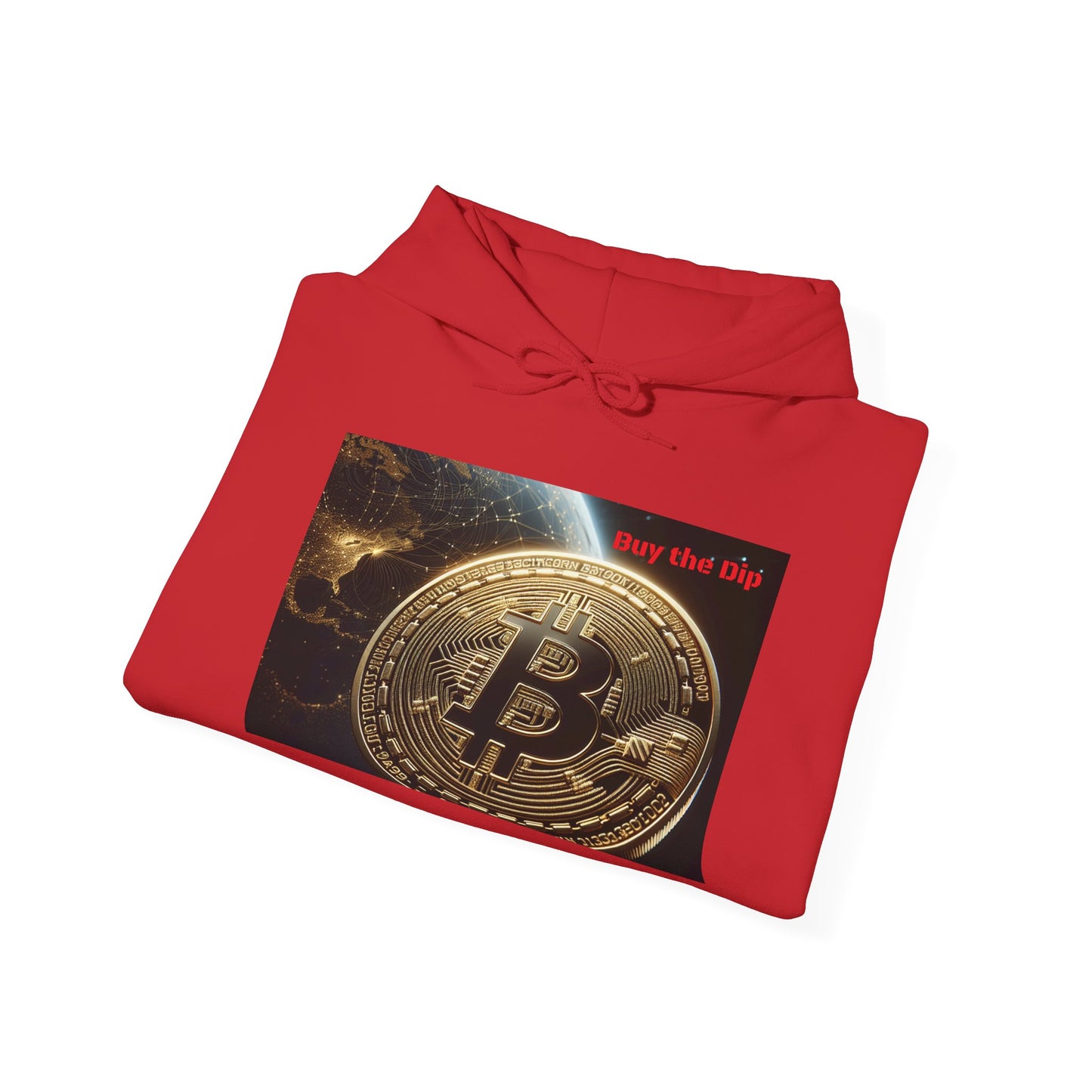 Unisex Bitcoin Gamer Hoodie - 'Buy the Dip' Design, Perfect for Crypto Enthusiasts